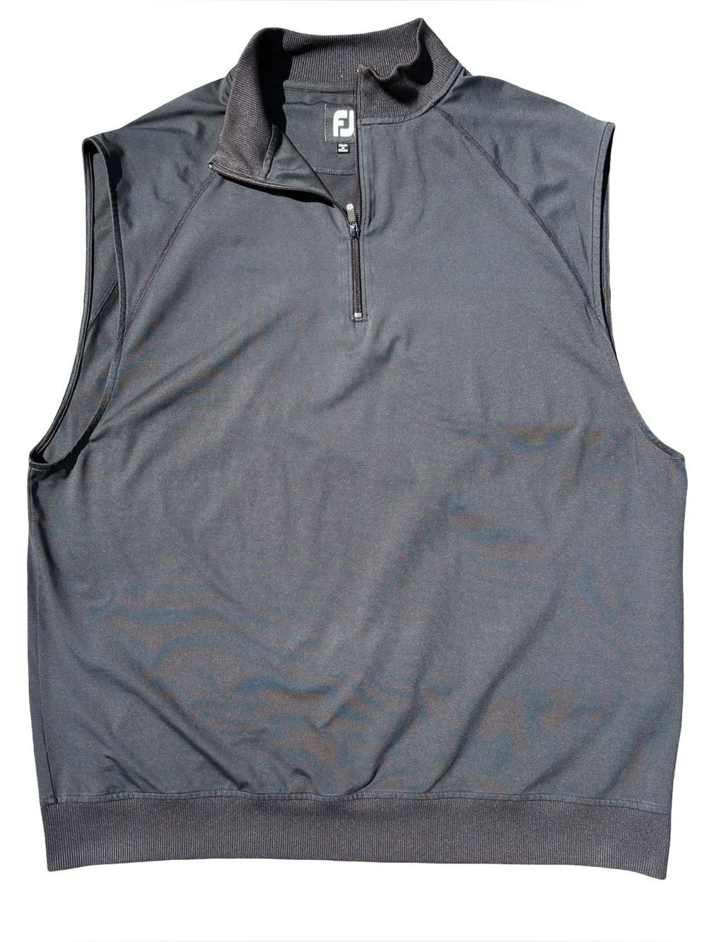 FootJoy FJ Golf Vest Men’s XL Black Quarter Zip Performance Sleeveless Pullover